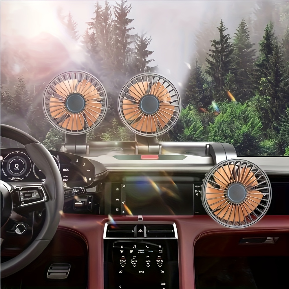XOOL 12V Car Fans, Cooling Air Fan Powerful Dashboard Electric Car Fan  Cigarette Lighter Low Noise 360 Degree Rotatable for Truck Vehicle Boat Van  SUV