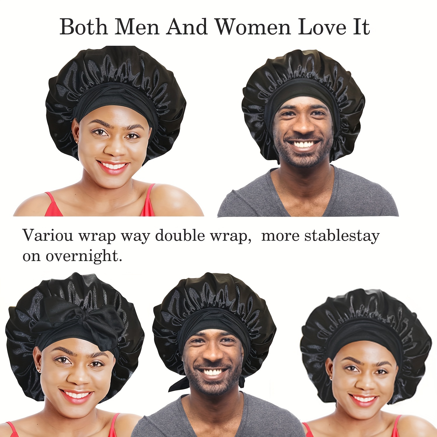 Cappellino da notte per la cura dei capelli da donna in seta di gelso,  fascia per capelli in seta naturale bifacciale, regali personalizzati per  le donne