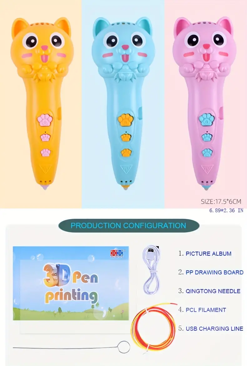 low temperature 3d printing pen usb charging wireless graffiti student handmade girl childrens toys pcl low temperature environmental protection consumables details 7