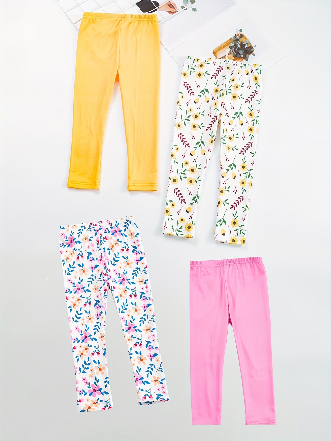 Toddler Girls Boho Floral Print Tight Fit Ankle Pants Set - Temu