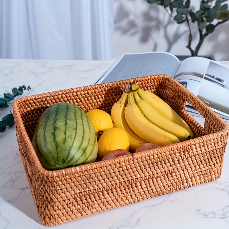 1/3 Pezzi Cesto Frutta E Acqua In Rattan Vassoio Quadrato - Temu Italy