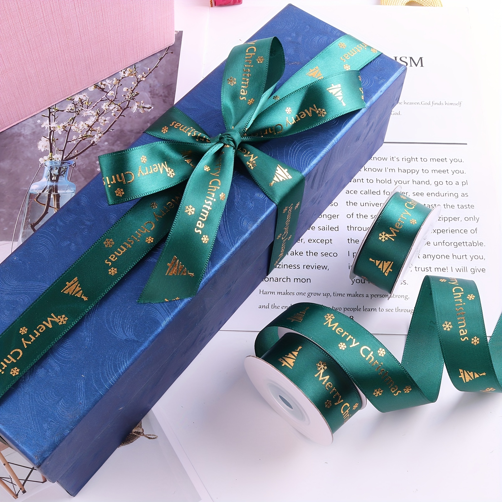 Christmas Ribbon Christmas Gift Wrapping Ribbon Cake Ribbon - Temu