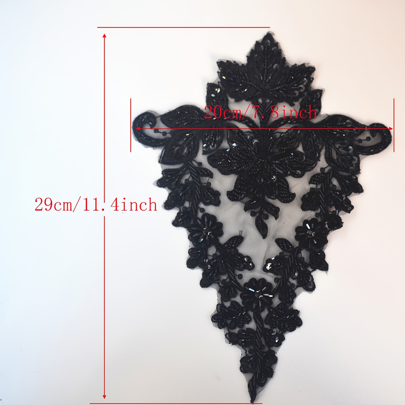 10pcsx 2Layers black Floral lace patches for clothing sewing women