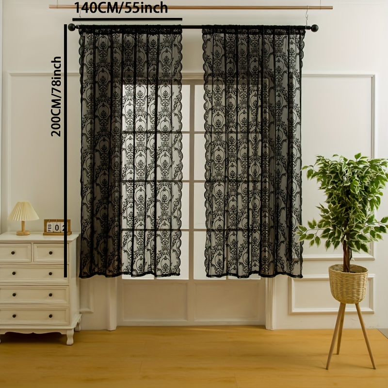 Rustic Black Laundry Curtains With Pocket Rod - Wash, Dry, And Fold Repeat  - Polyester Window Treatment For Bedroom, Office, Kitchen, Living Room, And  Study - Home Decor - - Temu