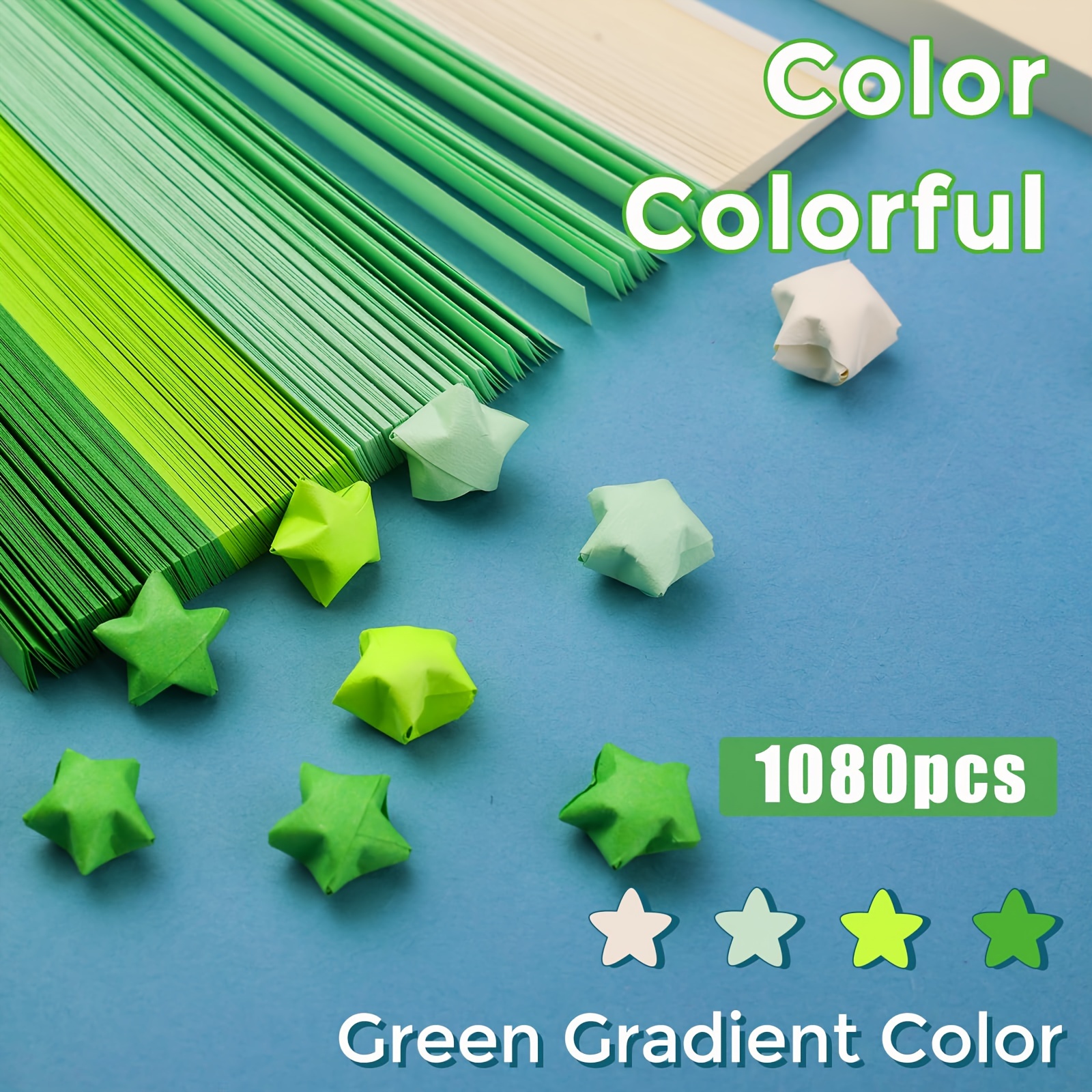 900 Sheets Star Origami Paper Color Flash Star Paper Strip Double Sided  Origami Stars Paper Solid Color Lucky Star Decoration Paper Strips DIY Hand