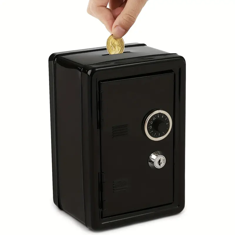1 Hucha, Caja Fuerte Metal Dinero Caja Seguridad Efectivo, Hucha