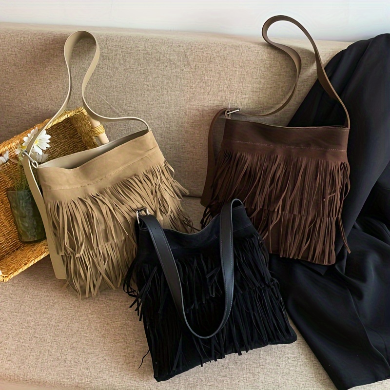 Vintage Fringe Crossbody Bag Retro Bohemian Shoulder Bag - Temu