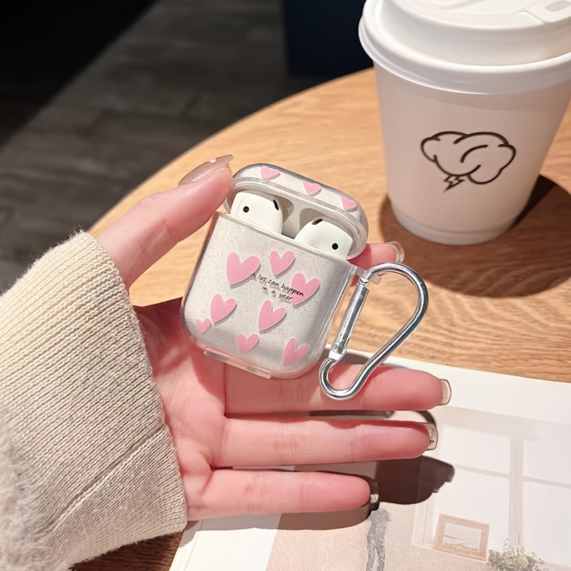 TEMU Convient pour Apple Airpods Pro 2ème Génération Étui d'écouteurs fil Cœur Facile Hommes Femmes Couverture de protection 2ème Génération Cœur
