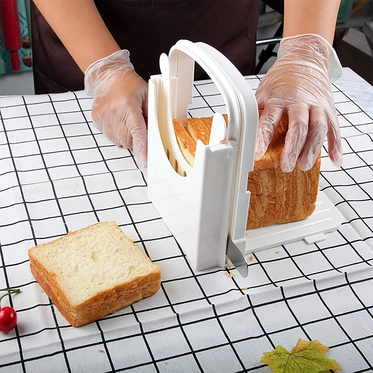 Adjustable Bread Slicer, Foldable Toast Cutting Guide for Homemade Bread  Plastic Slicing Bread Bagel Loaf Kitchen Sandwich Cutter Bread Maker  Machine