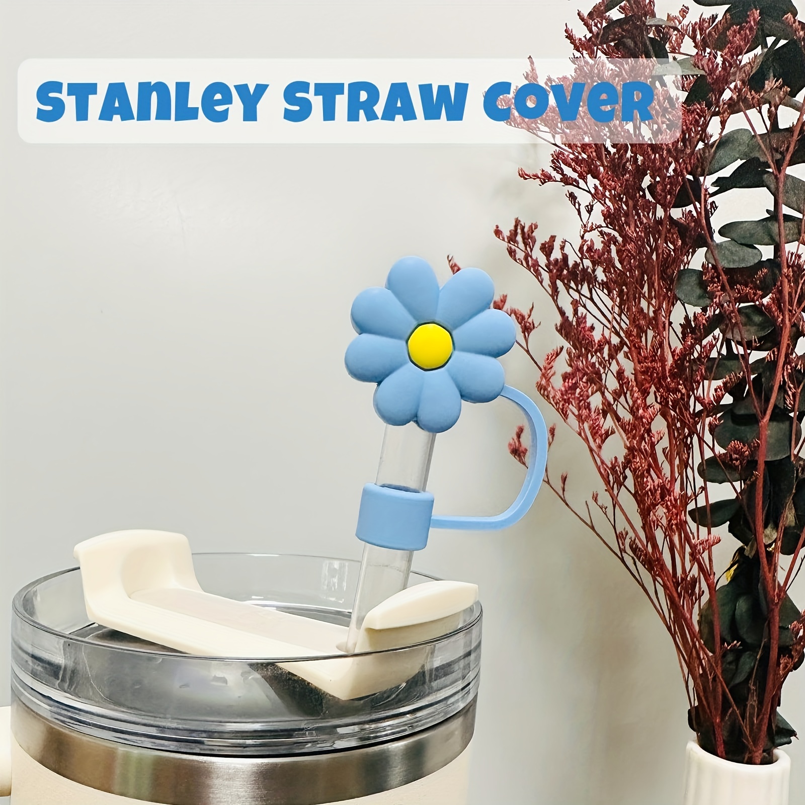 Cartoon Cup Shaped Straw Reusable Dustproof Straw - Temu