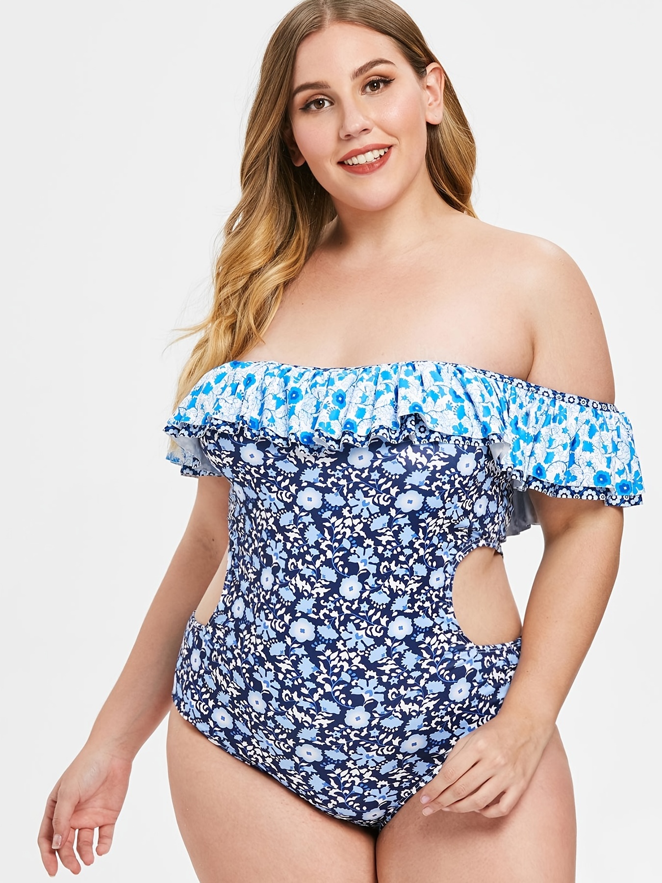 off the shoulder plus swimsuit