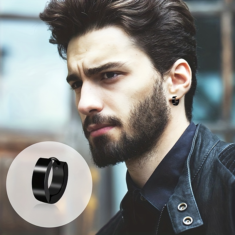 24pcs Set Men's Punk Creative Stainless Steel Earrings