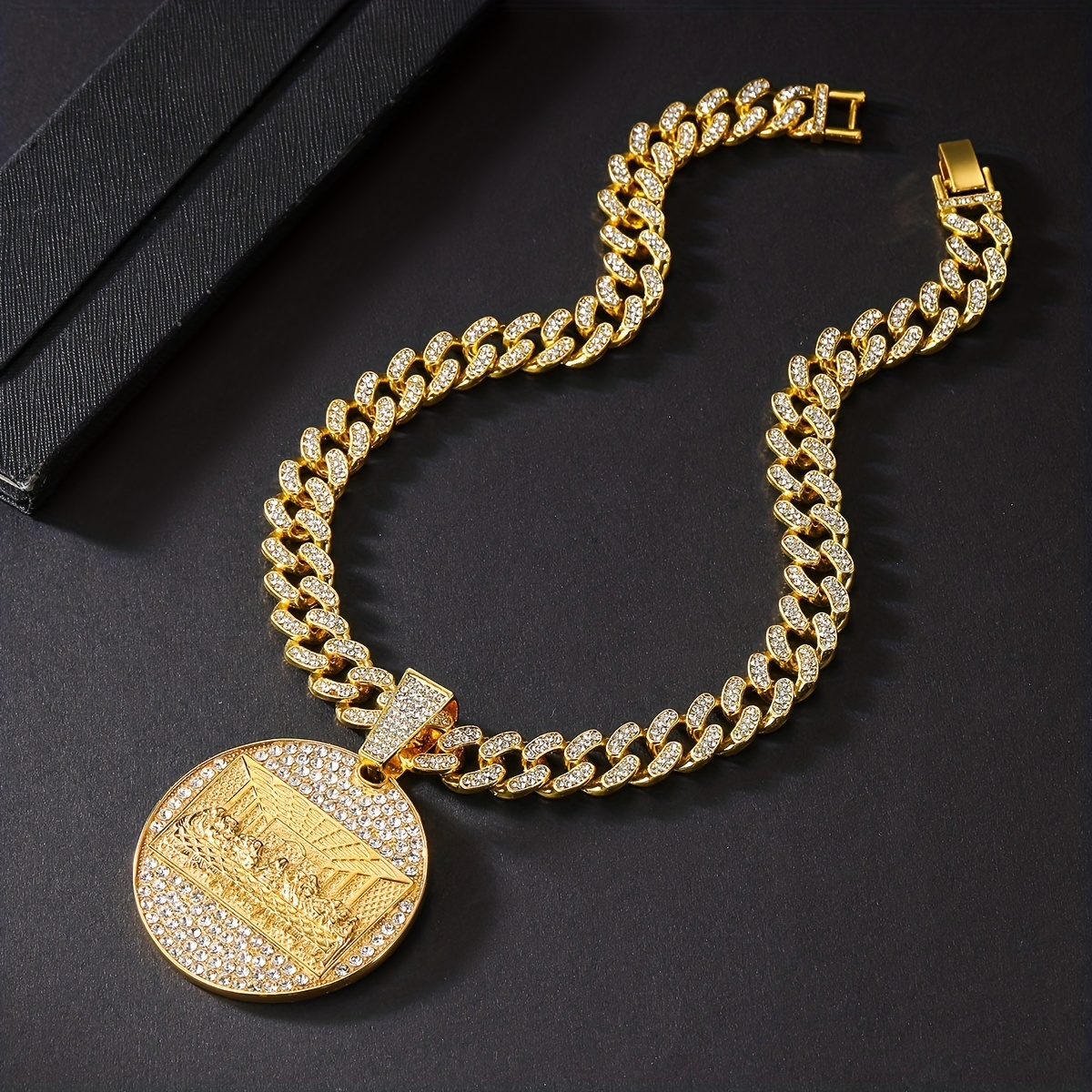 Last Supper Pendant Necklace with Cuban Link Chain