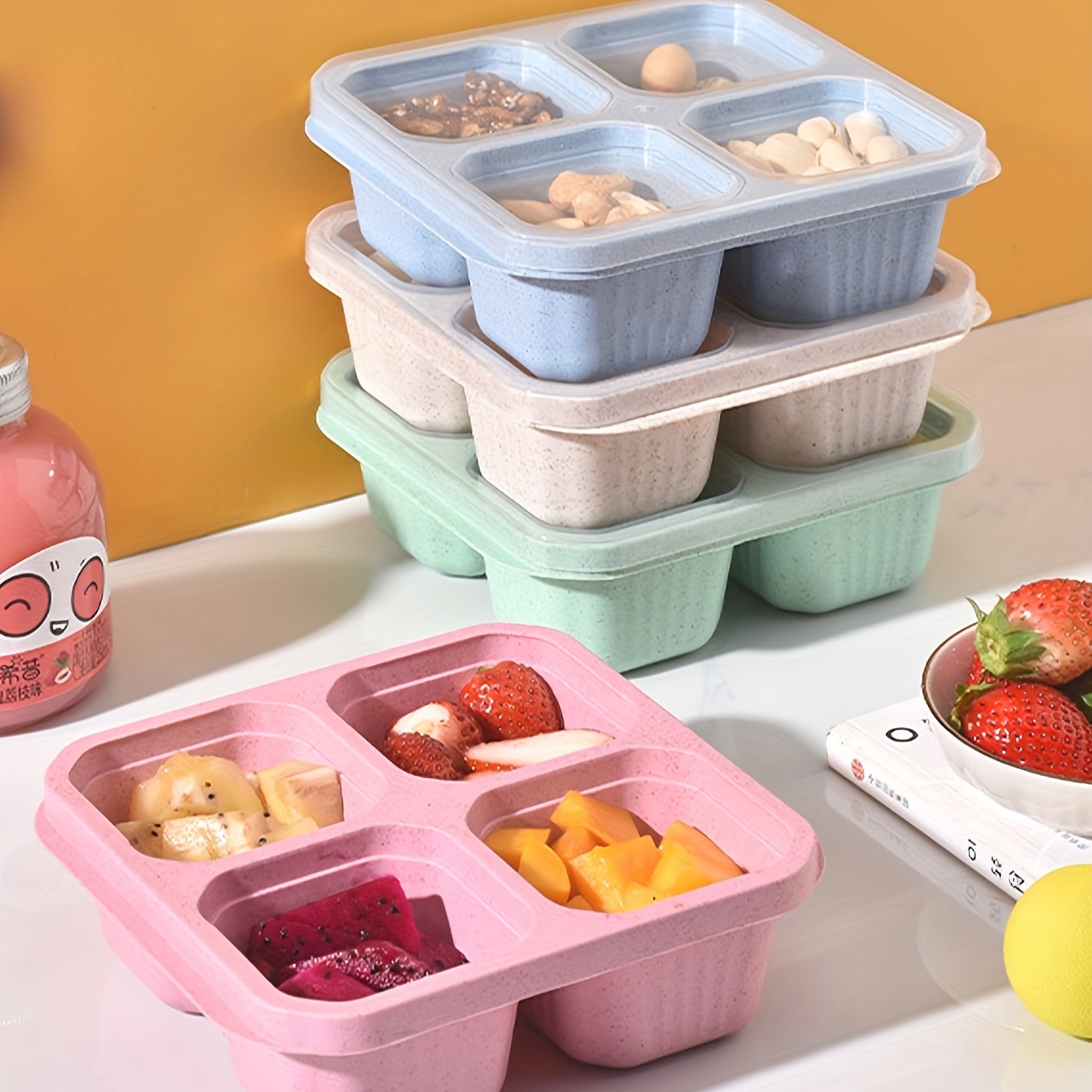 Meal Prep Containers, Reusable Meal Prep Containers, 2 Compartment