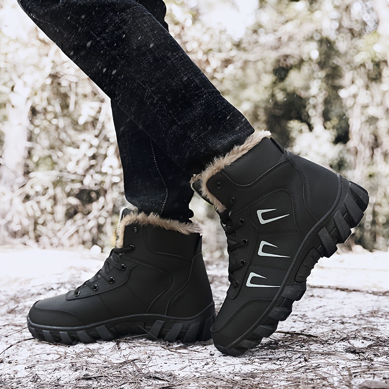 BLWOENS Cómodas botas nieve al aire libre para hombre - Blanco.