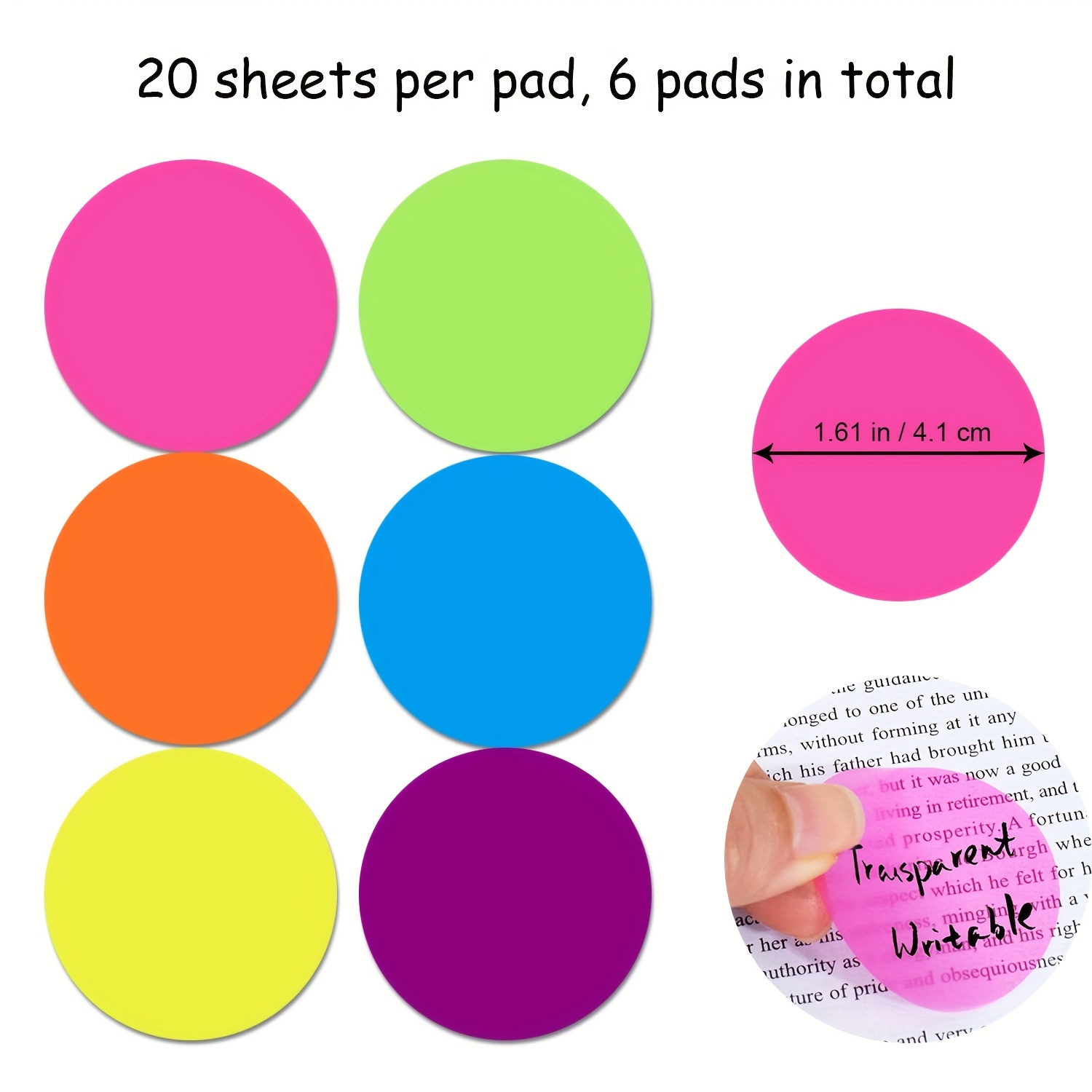 Transparent Sticky Notes Bubble Cute Round Clear Sticky Tabs