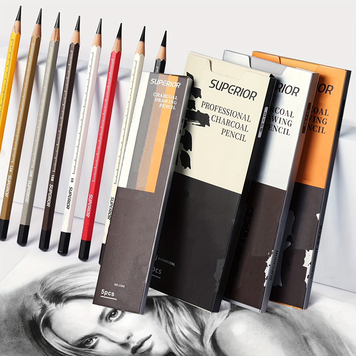 Charcoal Pencil For Sketching Charcoal Pencil Drawing - Temu