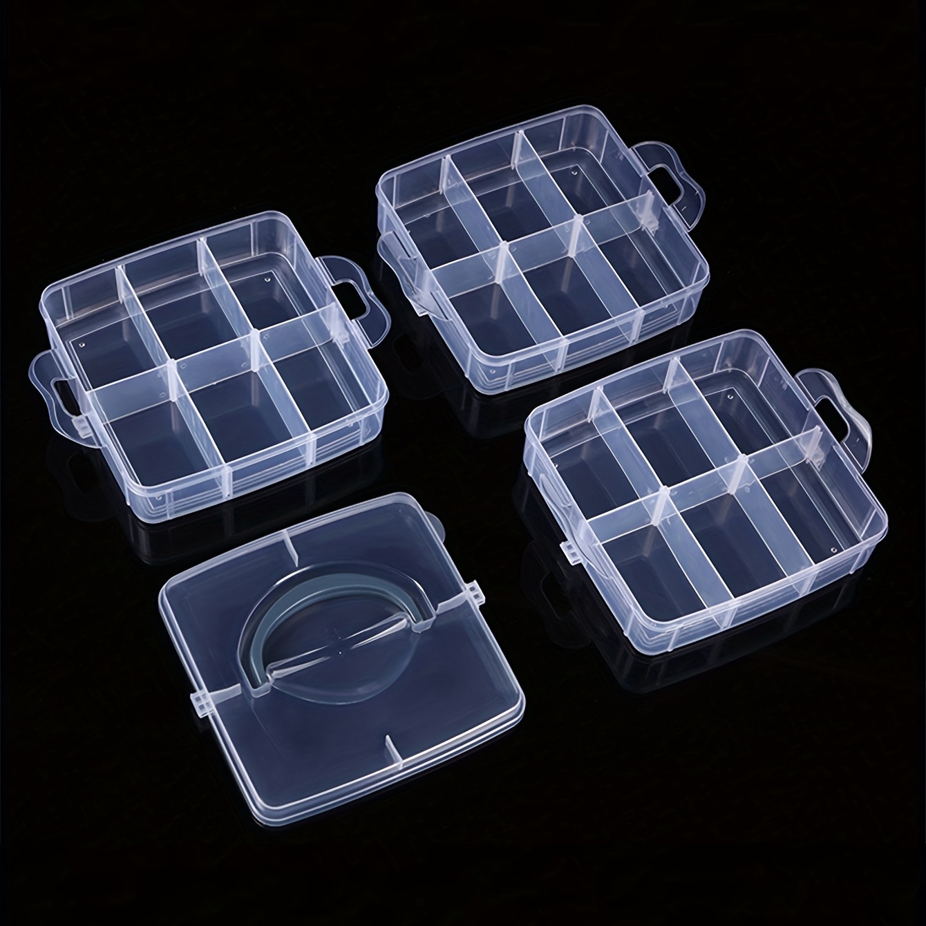 Scatola di immagazzinaggio d'imballaggio delle piccole scatole quadrate di  plastica trasparente di trasporto libero con il coperchio per la scatola di  rifinitura degli accessori del contenitore di gioielli - AliExpress