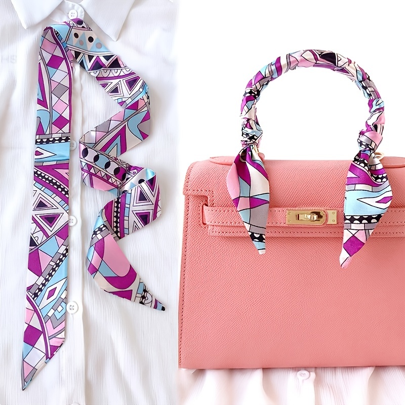 New Silky Twill Handbag Bag Handle Wrap Purse Neck Hair Ribbon