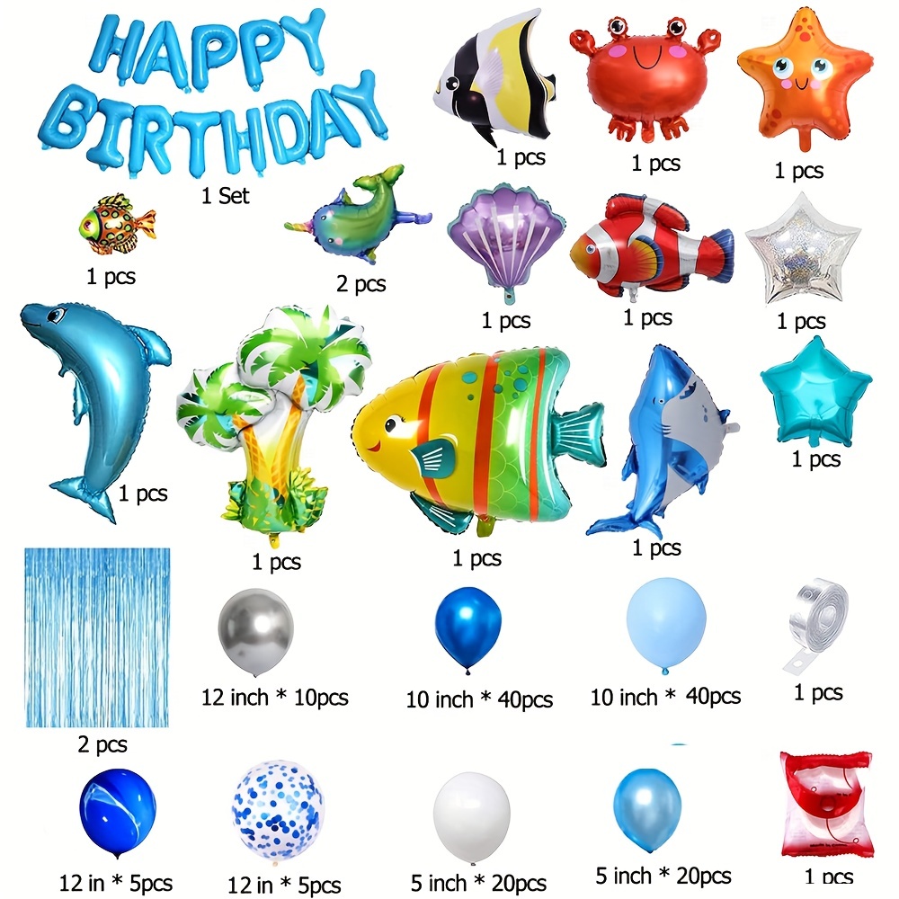 Ocean Birthday Party Balloon Decorations Ribbon Dot Glue Sea - Temu Germany