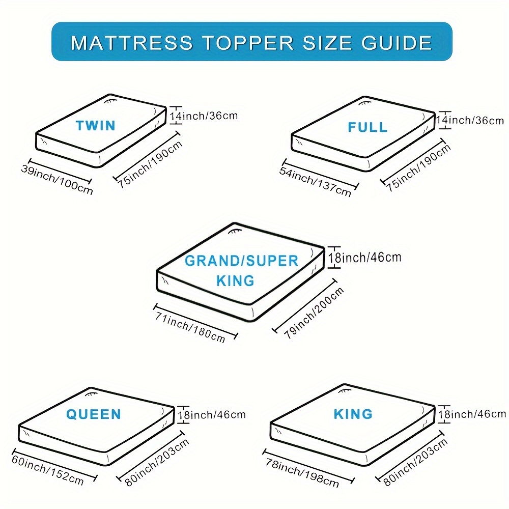 TopTopper Mattress Topper Queen Size, Cooling Mattress Pad Cover for Hot  Sleepers, Extra Thick 5D Snow Down Alternative Overfilled Plush Pillow Top