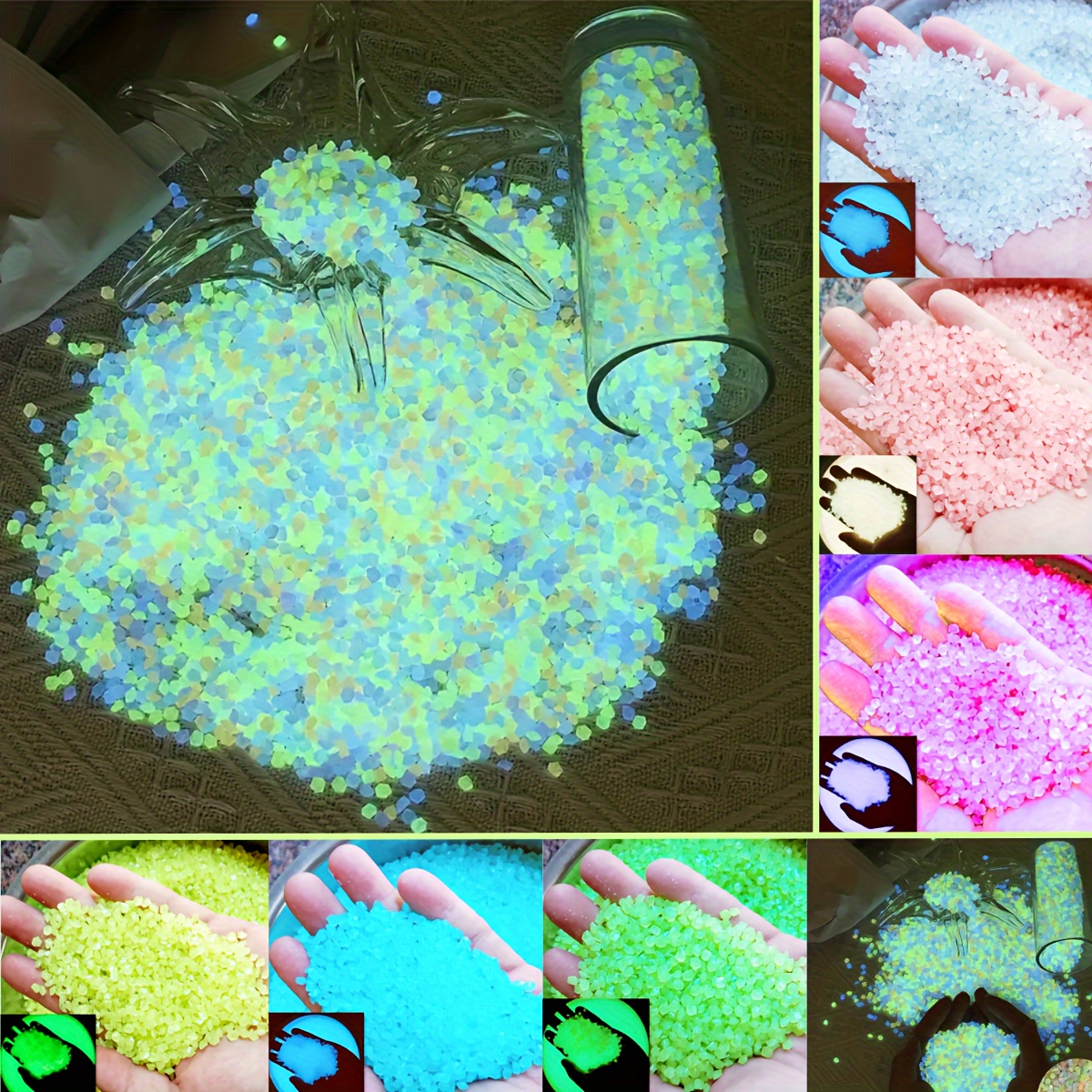1000pcs luminous mini stones glow in the dark mini rocks suitable for large gardens parks potted plants lawns and various landscaping purposes details 0
