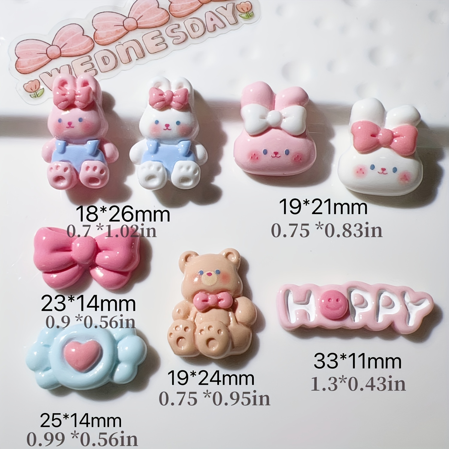 Kawaii Resin Charms & Ribbon Craft Supplies Sanrio Cute Animals