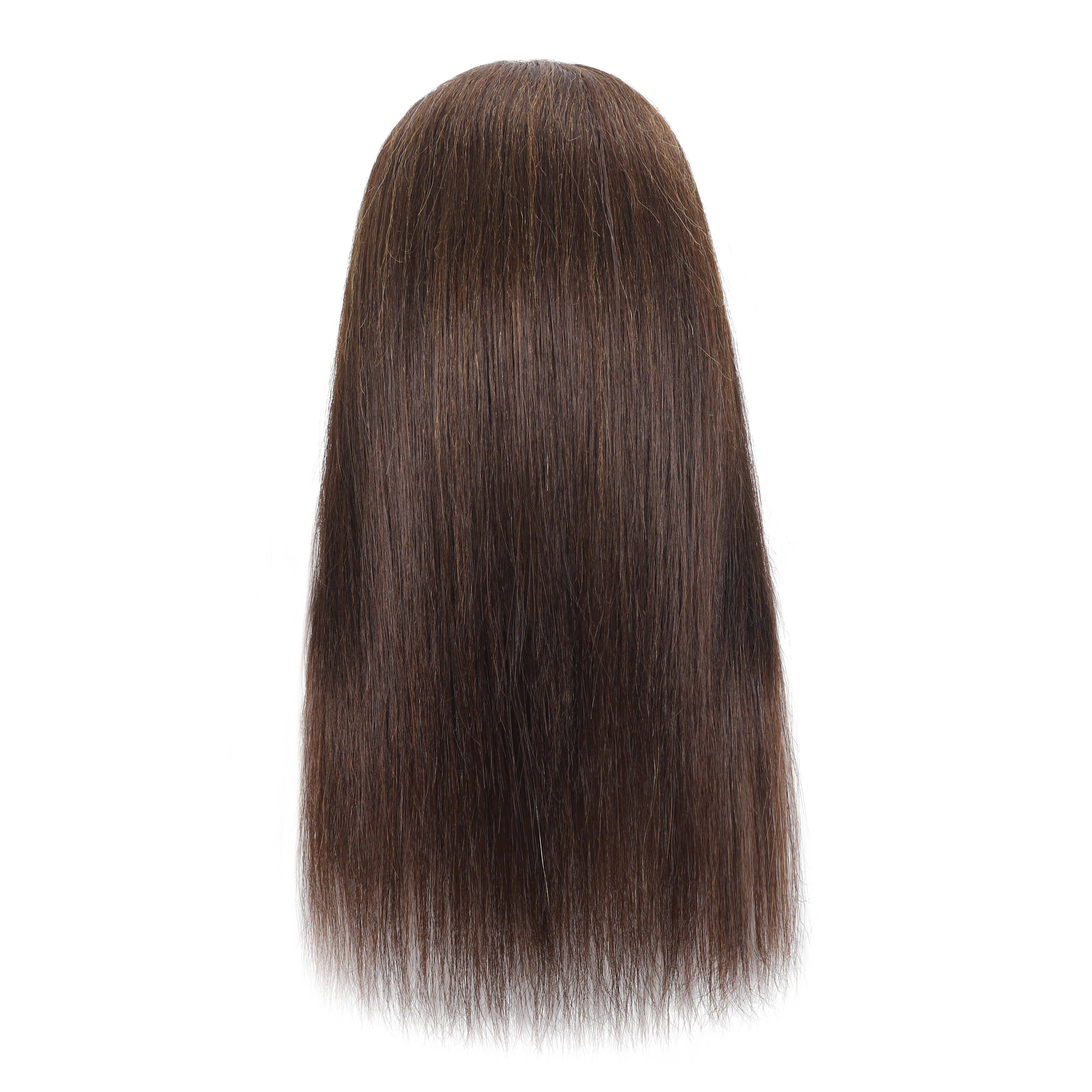 Cabeza de maniquí con cabello 100% humano, 18 pulgadas, color marrón  oscuro, cabeza de maniquí de cosmetología, cabeza de maniquí para  peluquería