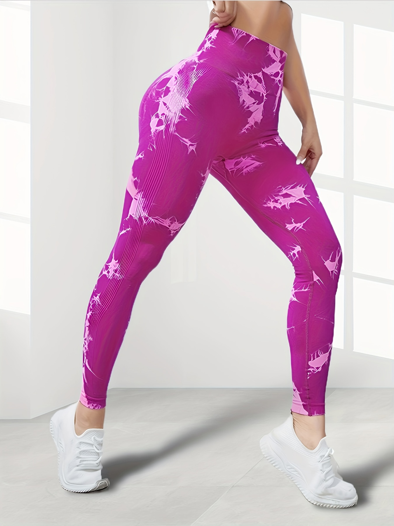 Tie Dye High Stretch Yoga Workout Pants, Fitness Running Sports Leggings, Women's  Activewear, Shop The Latest Trends