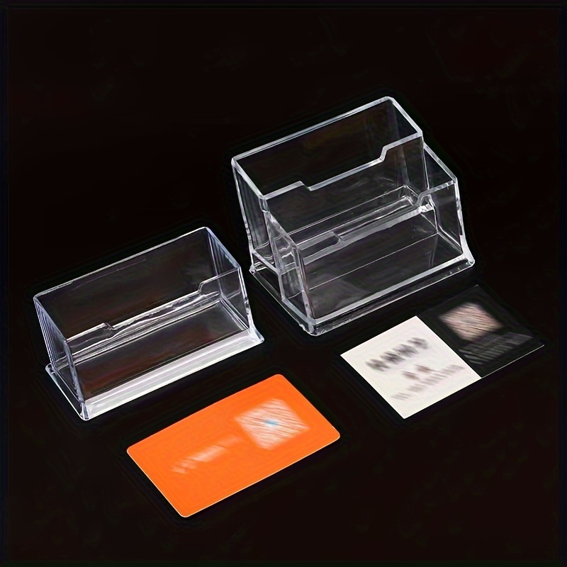 Office Supplies Desktop Display Business Card Holder, Transparent Acrylic  Card Storage Rack For Men And Women, Business Card Box Holder