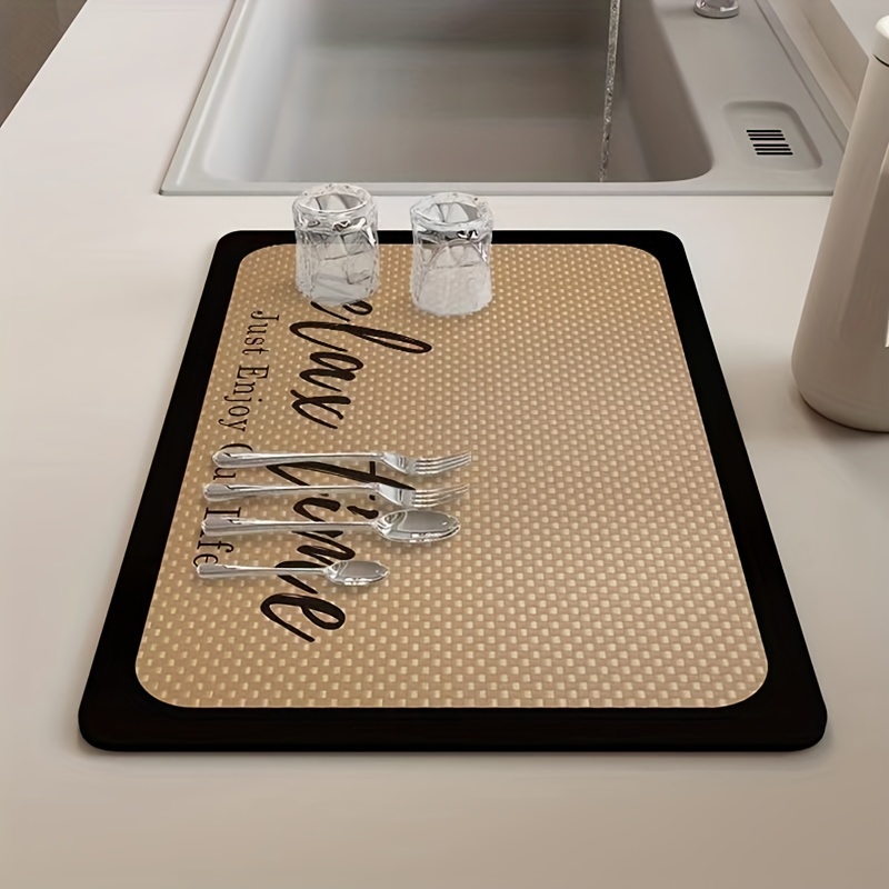 Quick Dry Coffee Mat Non-slip Kitchen Counter Drying Mat Microfiber
