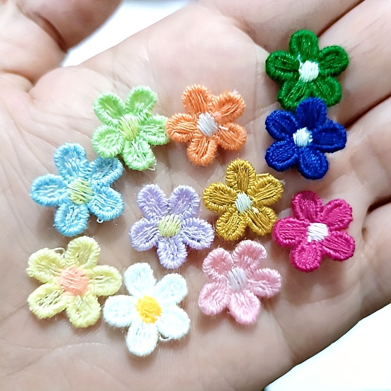 10/100Pcs Large Embroidery flower Patches Iron-On/Sew-On DIY Clothes  Appliques