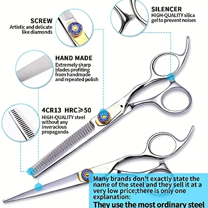 Hairdresser Scissors Set, Professional Hair Cutting Scissors Kit, Haircut  Beard Trimming Shaping Grooming Scissors, For Men, Women - Temu