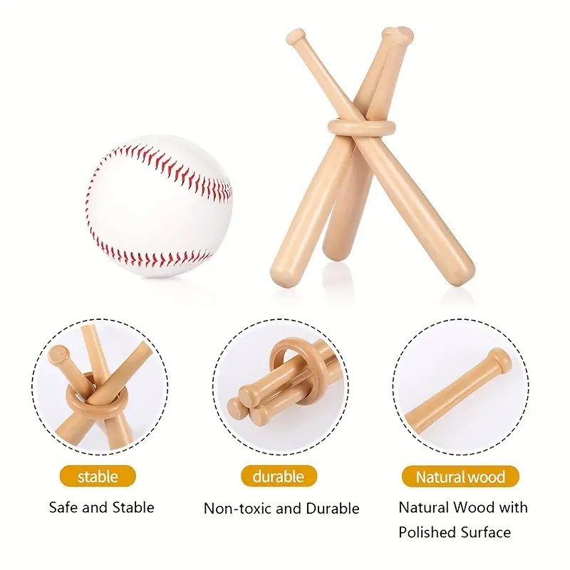 Wooden Crafts Baseball Bat Toy Mini