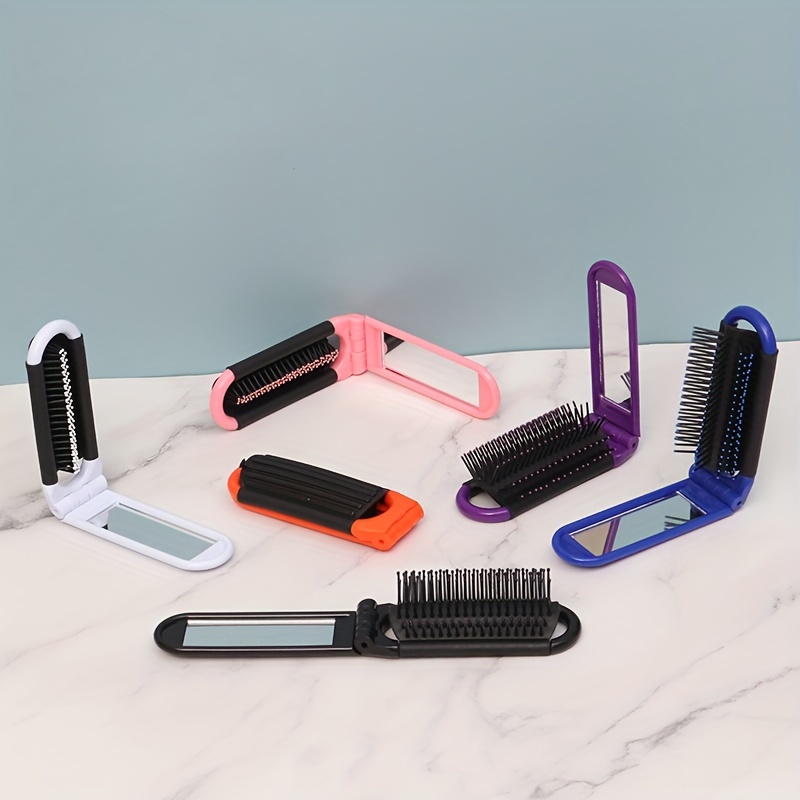 Faltbare Mini-Haarbürste – 2 Stück, Antistatisch & Massagewirksam | Handtaschen-Format, Für Unterwegs