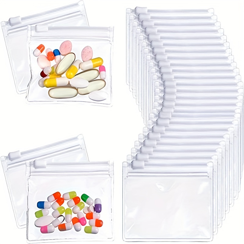 7PCS Reusable Pill Pouch Bags Zippered Pill Pouch Set Pill Baggies Colorful  Plastic Pill Bags Self Sealing Travel Medicine Organizer Storage Pouches  With Slide Lock For Pills And Small Items