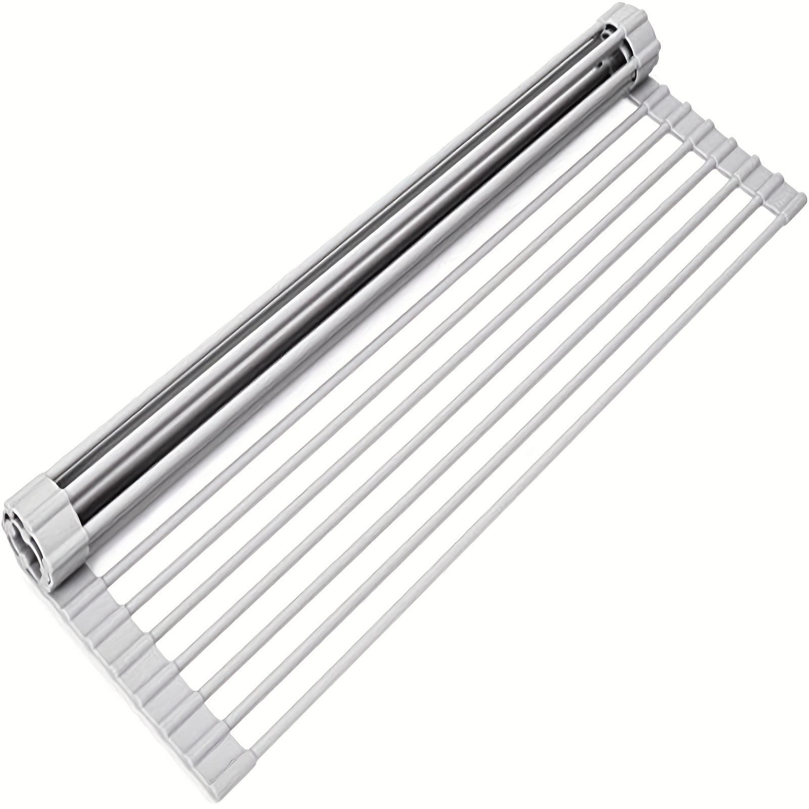 1pc Roll Up Dish Drying Rack, Sink Drainer, 20.47x12.2, Folding Dish  Drainer Mat, Rolling Dish Rack, Stainless Steel Kitchen Drying Rack