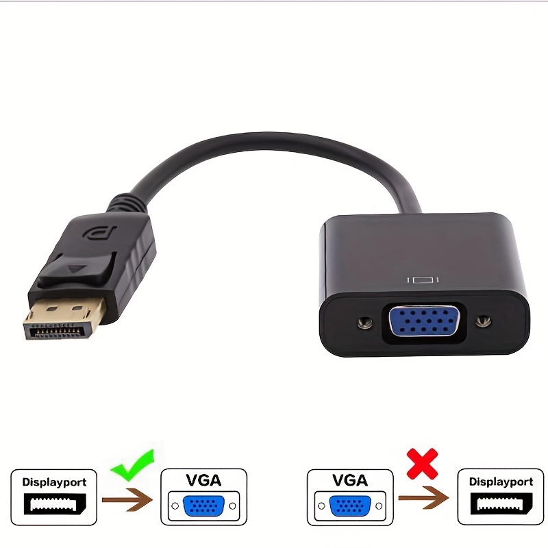 Adaptateur DisplayPort vers VGA Plaqué Or DP DisplayPort Mâle vers