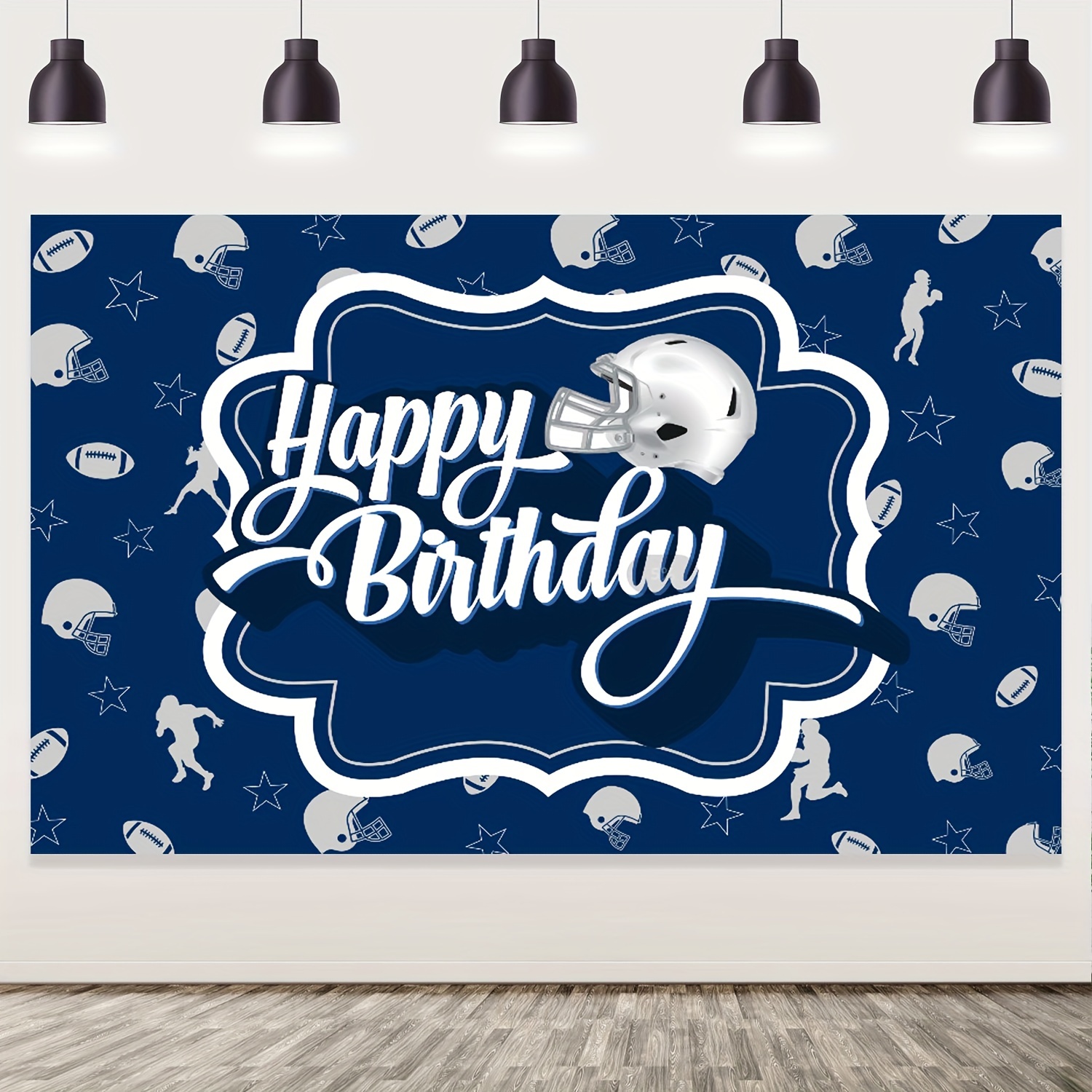 Cowboys Dallas Birthday Backdrop Banner Background Cartoon Party Suppies  7x5ft