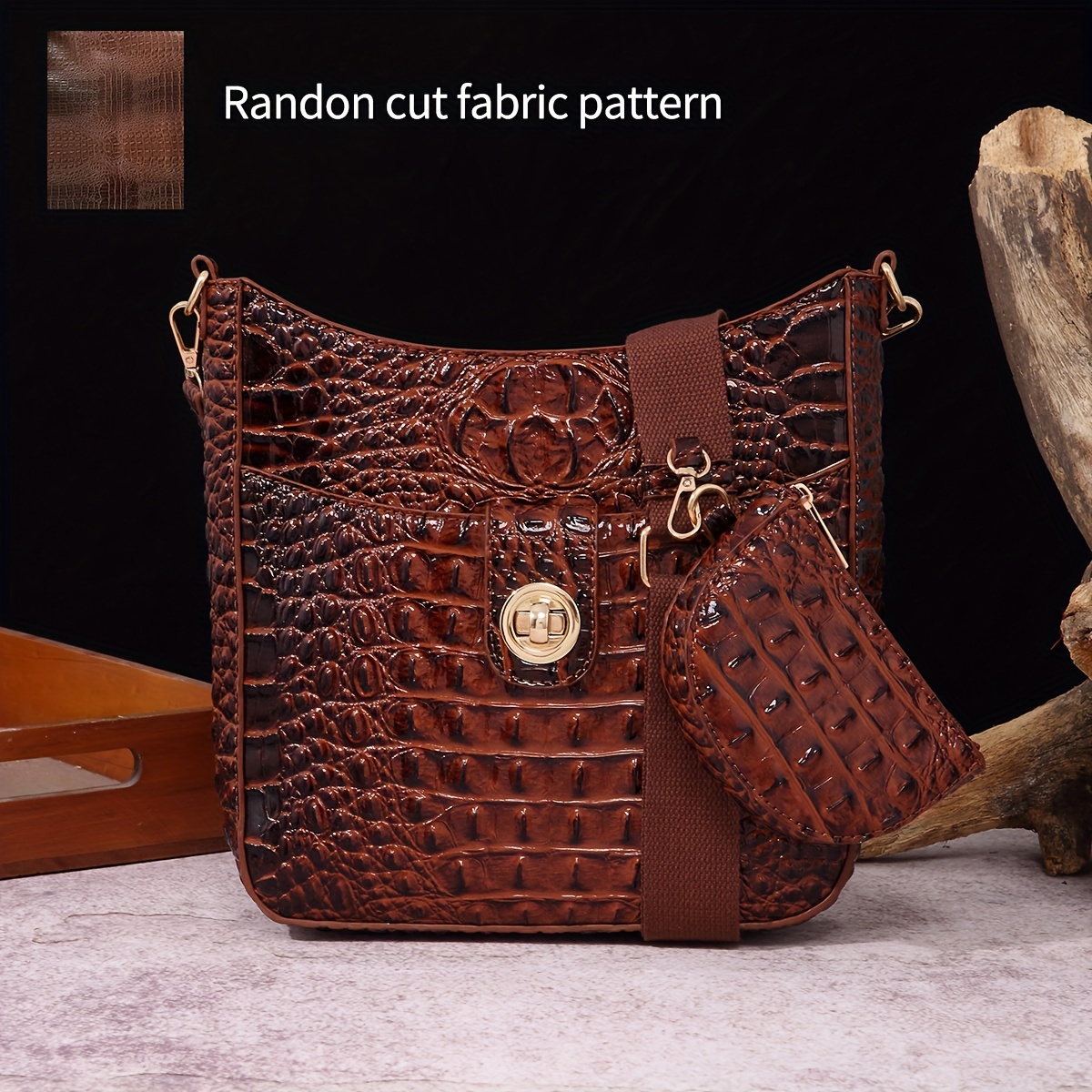 Crocodile leather crossbody on sale bag