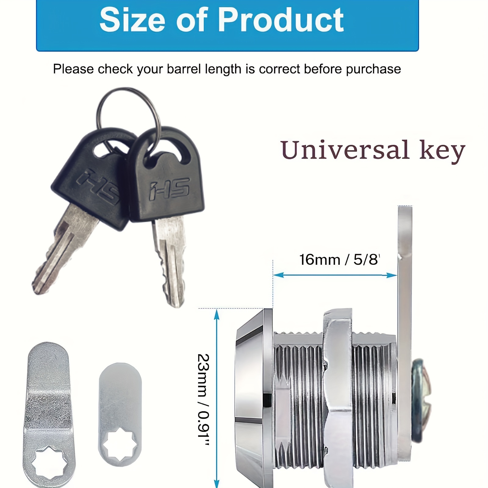 Cabinet Locks with Keys, 5/8 Cabinet Lock with Key, Drawer Locks