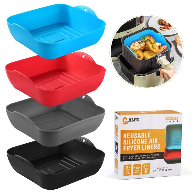 Reusable Silicone Air Fryer Liners, Air Fryer Liner Bowls, Square Washable  Dishwasher Safe Air Fryer Liners For 4qt-8qt Frying Basket, Silicone Air  Fryer Inserts, Air Fryer Accessories - Temu United Arab Emirates