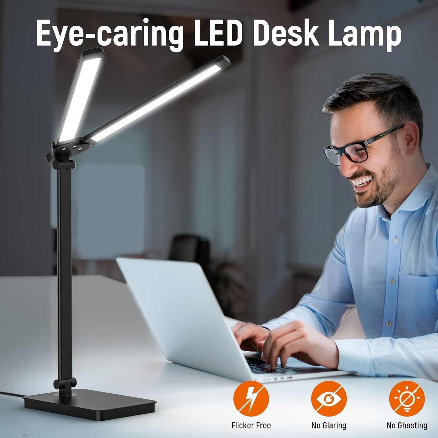 Touch Eye Protection Double Head Desk Lamp Learning Folding - Temu