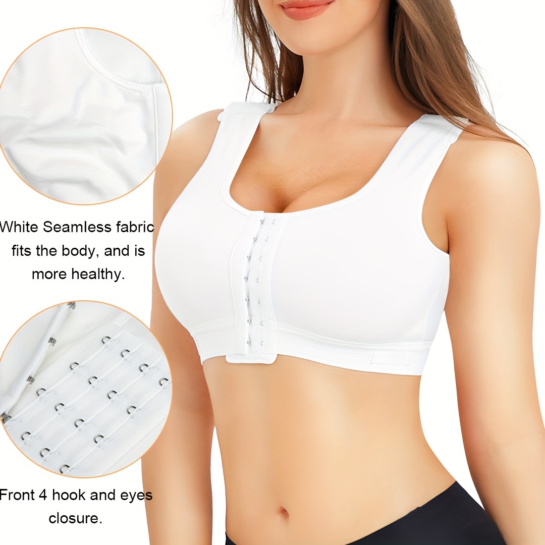 Front Buckle Wireless Bra Comfy Breathable Full Coverage - Temu