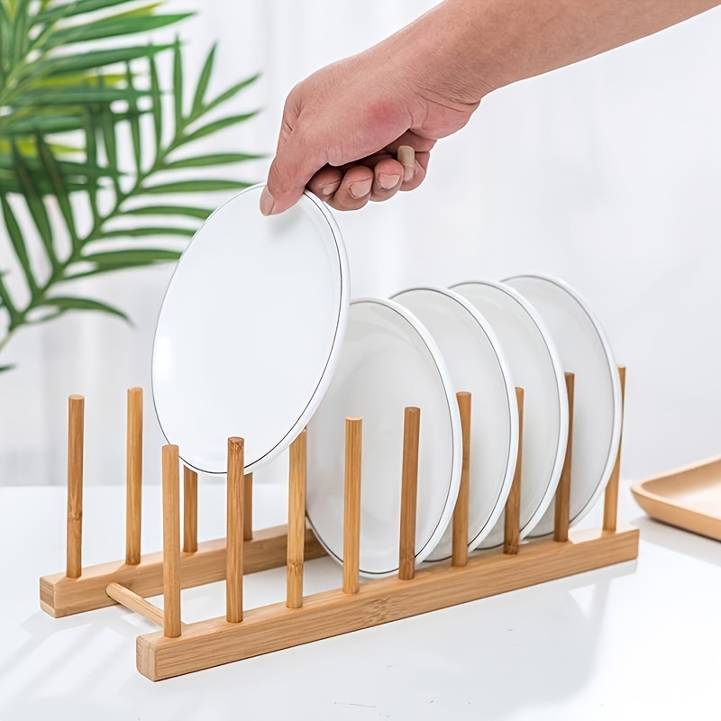 High Quality Natural Bamboo Dish Rack Foldable Dish Drain - Temu