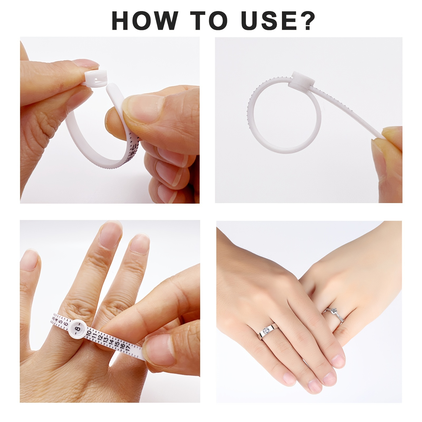 Ring Sizer Measuring Tool With Magnifier Reusable Finger - Temu