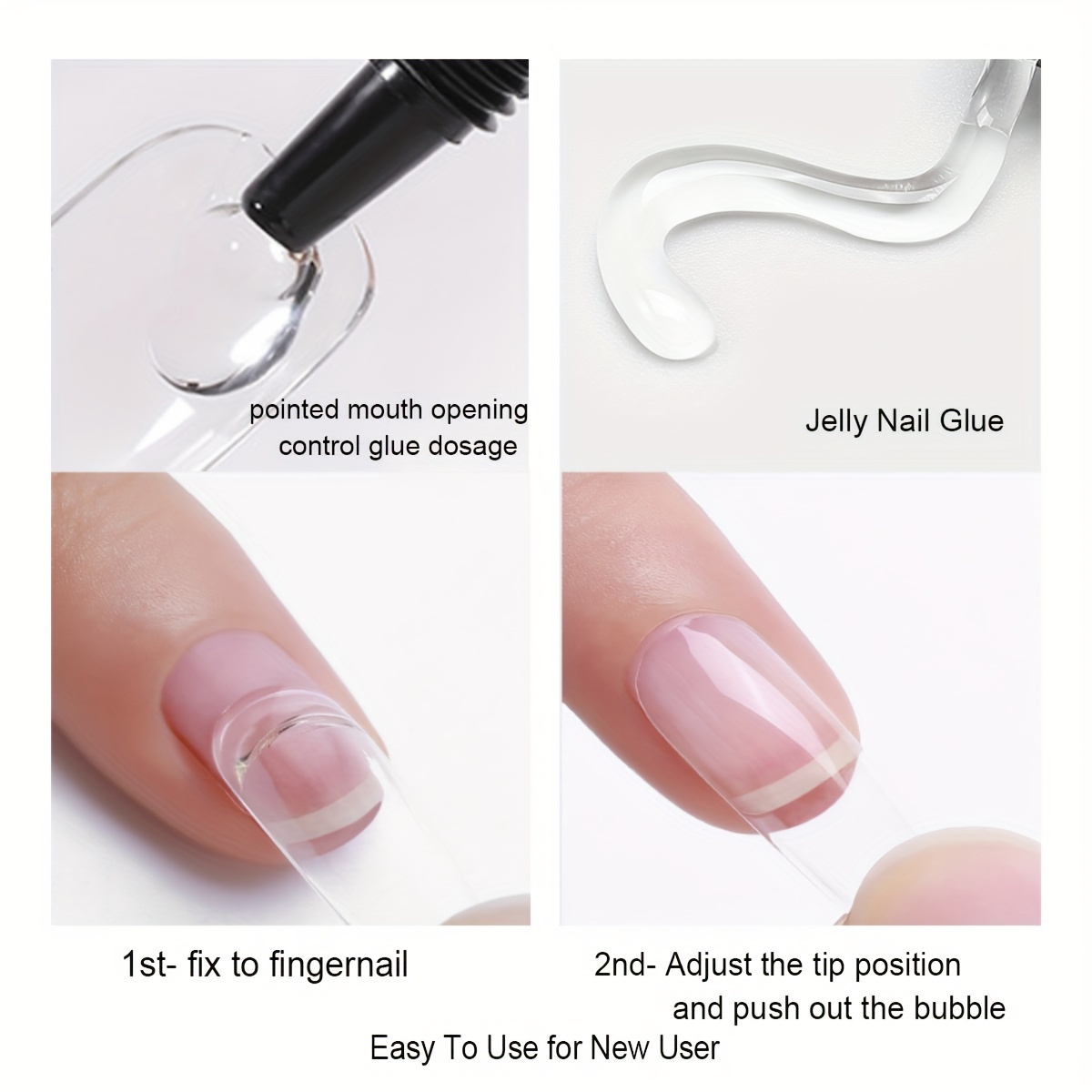 Uv Adhesive Gel Glue For False Nails And Nail Art Manicure - Temu