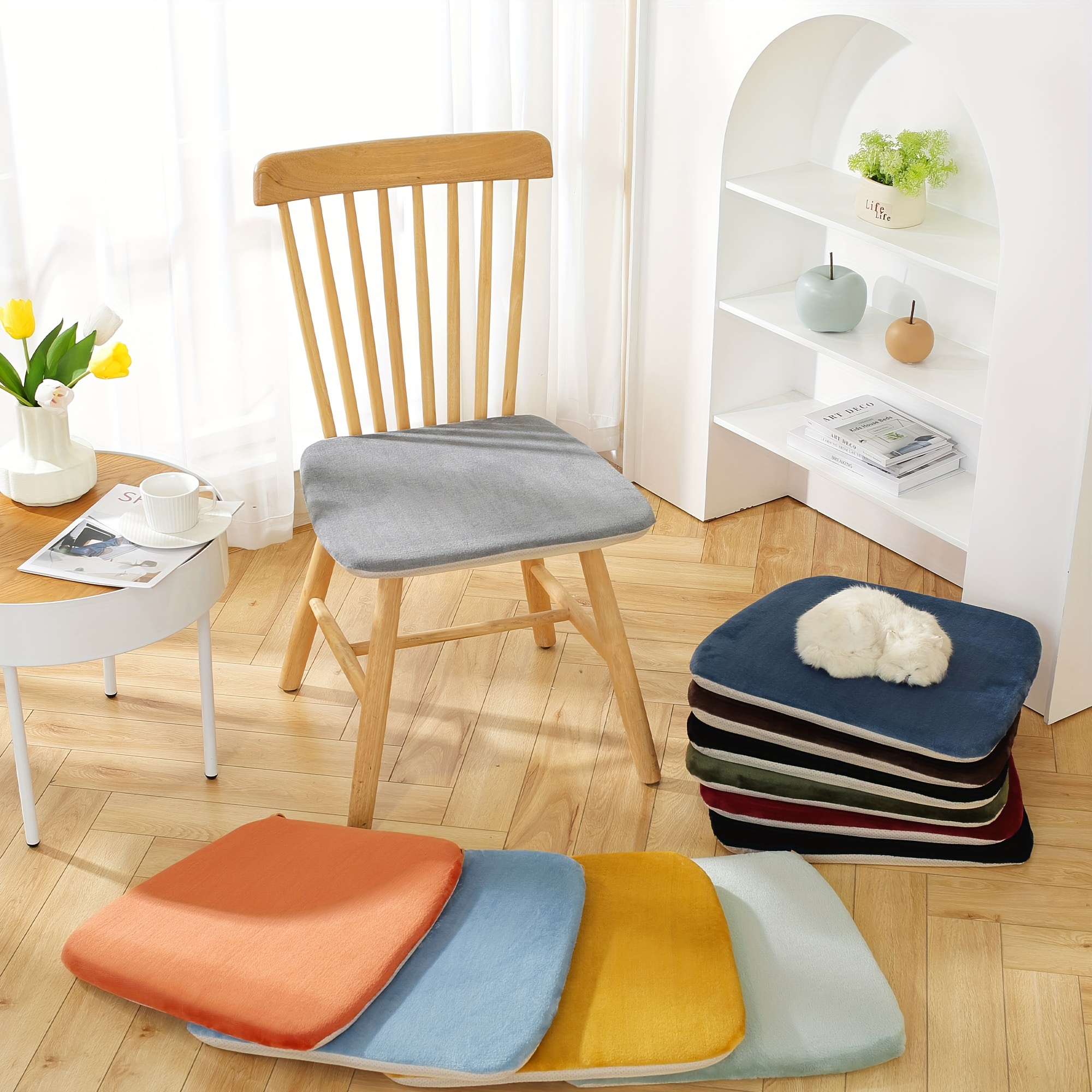Cojines para silla de comedor, gruesos, lavables, para amarrar, para  jardín, cocina, oficina, silla, decoración del hogar, almohadilla de  asiento