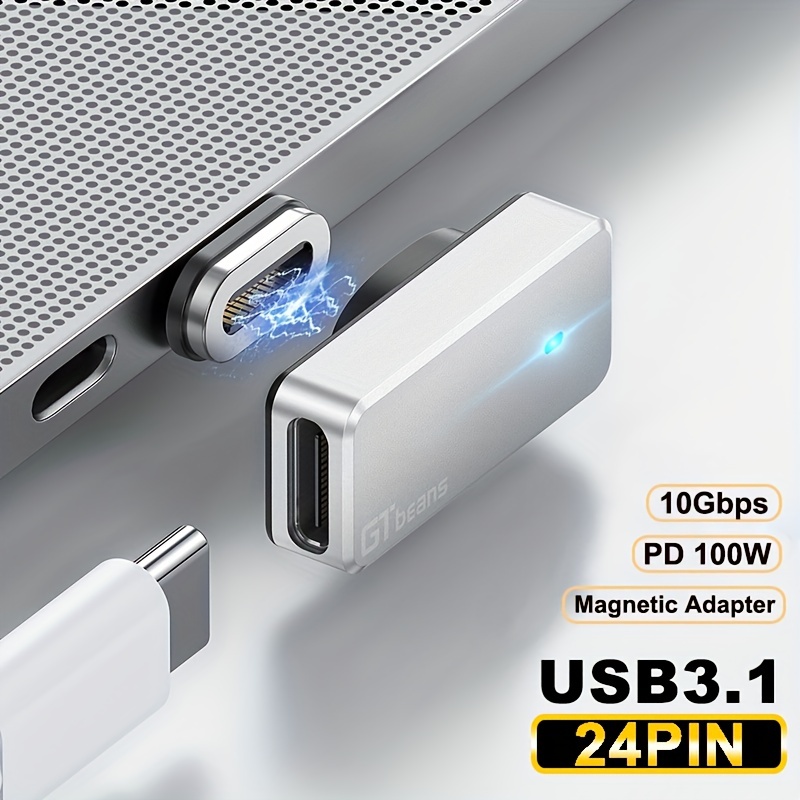 Magnetic Right Angle USB Type C Adapter - 120W Data and Power