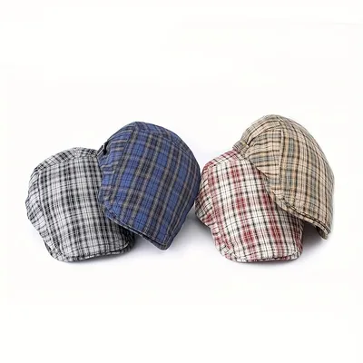 Double Wearing Style Men Hats Berets British Western Style Ivy Cap